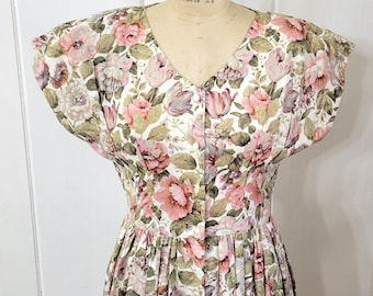 Vintage Garden Party Cottagecore Romantic Floral Dress