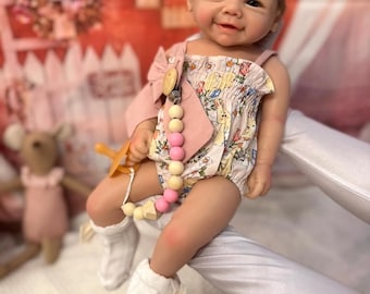 Realistic Silicone Reborn Baby Girl – Lifelike Newborn Doll – Closed Eyes Sleeping Baby – Handmade Reborn Doll – Baby Gift