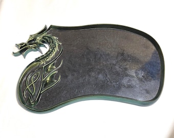 Large Dragon Serving Tray | Gothic Decor Dish | Dragon Trinket Holder | Mythical Creature Altar Plate