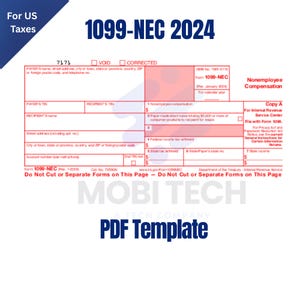 1099 NEC Editable PDF Fillable Template 2024