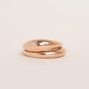 18K Gold Ring Stackable Rings for Women Dome Style Ring Gold Ring Minimalist Ring Chunky Gold Ring Stacking Rings Mom Gift for Her
