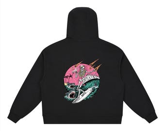 Boxy Button Placket Hoodie