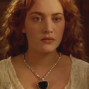 Gorgeous Titanic Heart Of The Ocean Necklace 25CT Simulated Sapphire 925 Silver