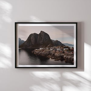 Lofoten Islands Norway Fishing Village Print, Scandinavian Landscape Photography Wall Art, Nordic Home Decor