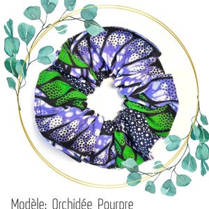 Purple Orchid wax scrunchie – Handmade African pattern scrunchie – Original hair accessory – Handmade – Original boho women&#39;s gift