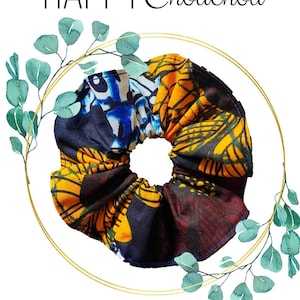 “Zanzibar” wax scrunchie – Handmade hair accessory, colorful African scrunchie, chic ethnic style, boho women&#39;s gift idea - Crafts