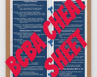 BCBA Everyday Cheat Sheet Study Guide and Flash Cards Bundle  (Printable PDF)