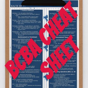 BCBA Cheat Sheet: ABA Quick Reference Guide (printable PDF) - Etsy