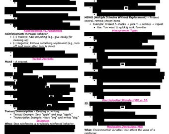 RBT ABA Cheat Sheet: Quick Reference Guide for Behavior Technicians (Printable PDF)