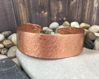 Large textured copper cuff, unisex copper bracelet, adjustable cuff, mens bracelet, wide bracelet, handmade jewelry