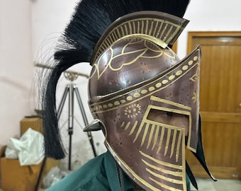 Medieval Knight Armor Spartan Helmet – King Leonidas Warrior Helmet, SCA Costume Ready
