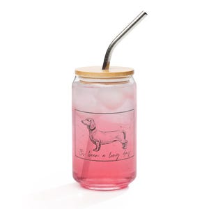 Dachshund Glass Tumbler - It&#39;s Been a Long Day