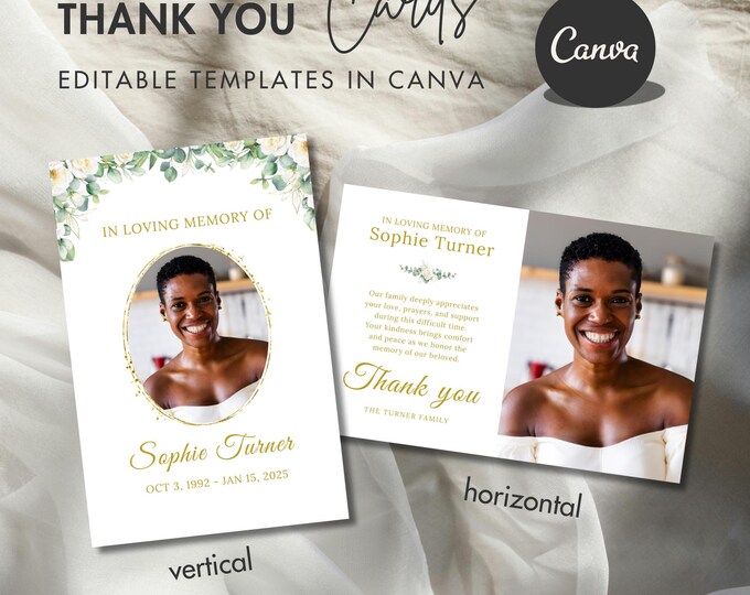 Lily Funeral Thank You Card Template White Flower Funeral Thank You ...