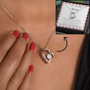 Personalized necklace for mom, To my mom necklace with message card, Mother's Day Gift, Pendant Necklace, Gingham pattern, Gift For Her