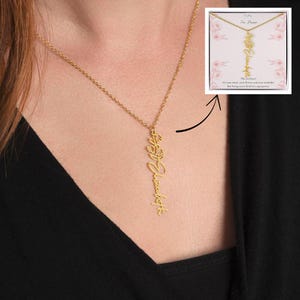 Personalized Birth Flower Name Necklace ,Custom Name Necklace with a message card, Necklaces For Women, Birthday Gift for her