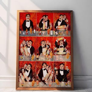 Guy Buffet A Great Manhattan Print, Vintage Food & Drink Poster, Bar Decor, Retro Bar Print, Spirit Art, Bar Decor
