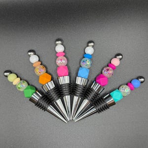 Beaded Floral Wine Stopper