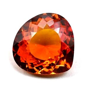 15.75 Ct Natural Mandarin Garnet – Vivid Orange Spessartite – Faceted Loose Gemstone – Pear Cut – For Ring or Pendant