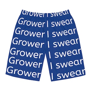 Men&#39;s Board Shorts with &#39;Grower, I Swear&#39; Design,  Gift for Him, Casual Swim Trunks