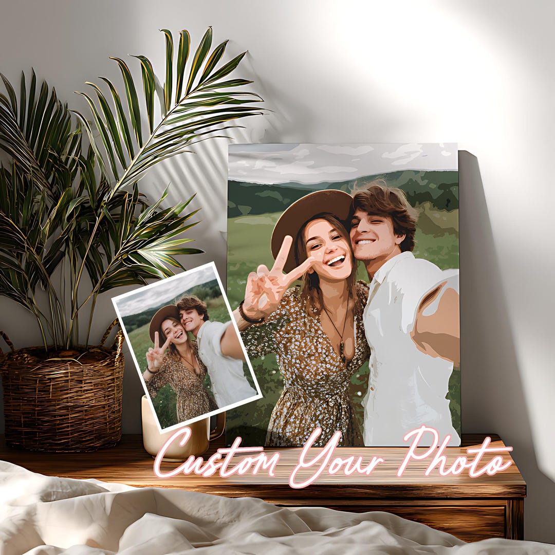 Personalized Photo Portrait Canvas Paint Number, Custom Paint by Number ...