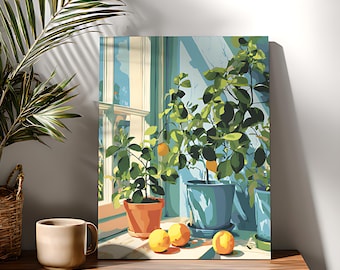 Orangenbaum Malen nach Zahlen, DIY Acrylbild auf Leinwand