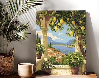 Lemon Tree Paint by Numbers Kit: Beginner DIY Acrylic Painting on Canvas