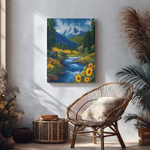 Kit de pintura por números "Valle de los Girasoles", pintura floral acrílica DIY sobre lienzo imagen 11