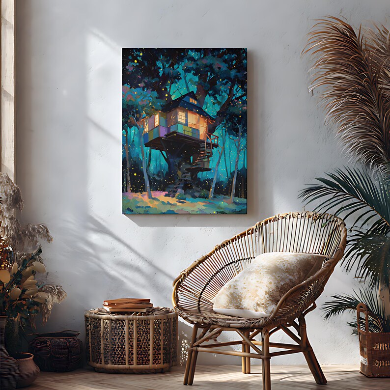 Firefly Tree House Paint By Numbers Kit: DIY Whimsical Acrylic Painting on Canvas image 11