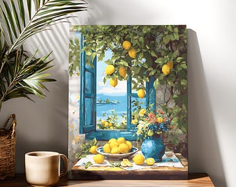 Lemon Season Paint By Numbers Kit: Beginner DIY Acrylic Painting on Canvas