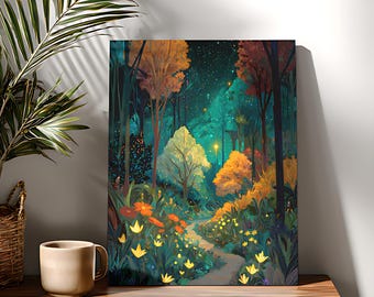 Waldmalen nach Zahlen für Erwachsene, Magic Road Acrylmalerei Kit auf Leinwand