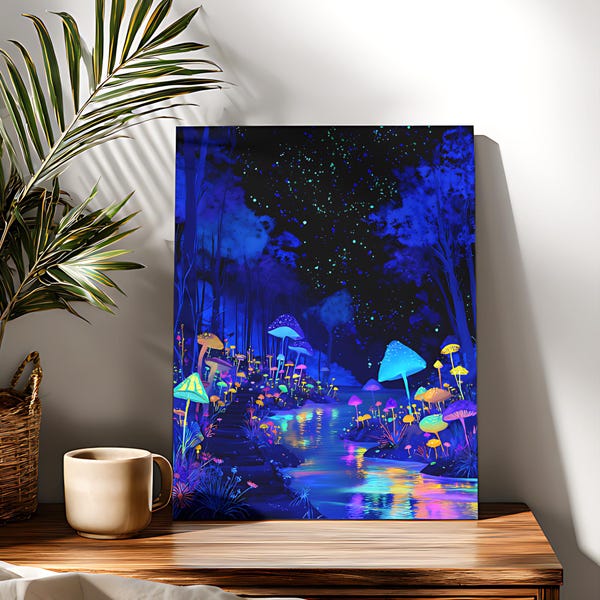 Mushroom Forest Paint By Numbers Kit, DIY Acrylic Painting On Canvas