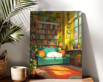 Kit di pittura con i numeri "Take a Rest Cat": pittura acrilica fai da te su tela per principianti