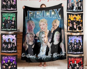 Personalized Stray Kids K-Pop Blanket,Custom Bangchan Support Blanket,Cozy Fandom Decor Gift for Skz Fans,Bedroom Bedding,Unique Keepsake