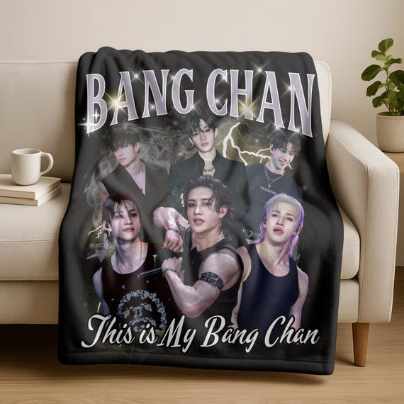 Personalized Bang Chan Blanket,Custom Stray Kids Blanket,Cozy Fandom Decor Gift for Skz Fan,Emotional Support Blanket,This is My Bang Chan