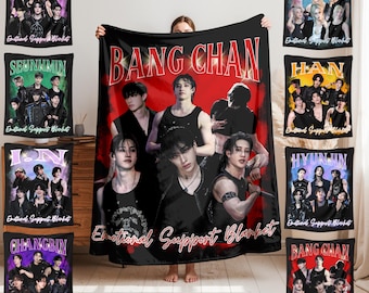 Personalized Stray Kids K-Pop Blanket,Custom Bangchan Support Blanket,Cozy Fandom Decor Gift for Skz Fans,Bedroom Bedding,Unique Keepsake