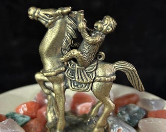 Handmade Brass Miniature Monkey And Horse Statue Feng Shui Figurine Paperweight Kids Gift Animal Model