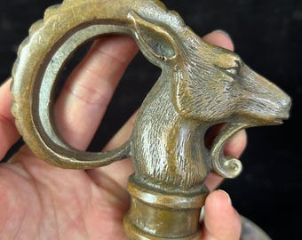 Bastón de latón con cabeza de oveja para hombres y mujeres, mango de latón con cabeza de águila para bastón, adorno superior.