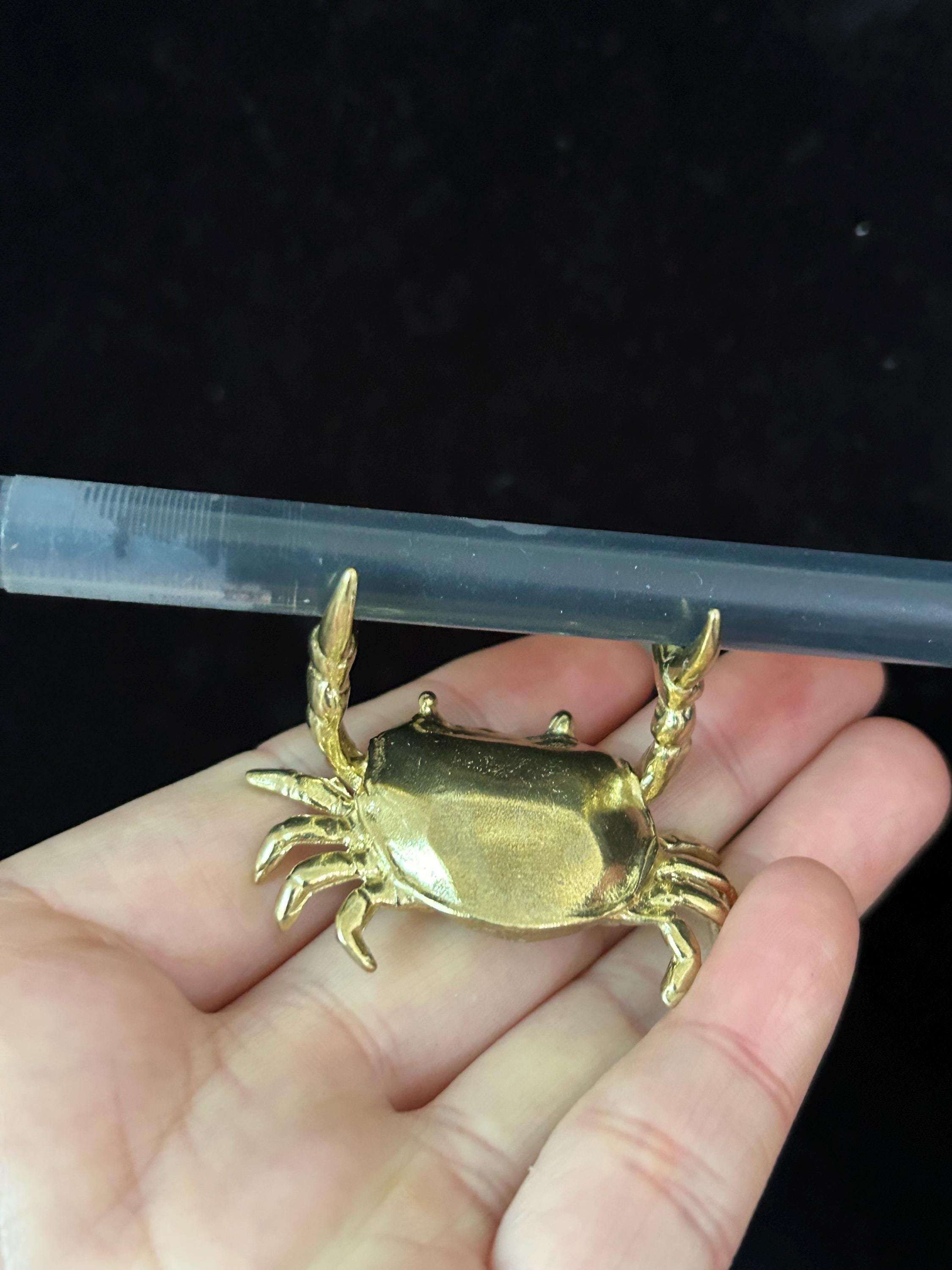 庭の装飾用の銅製のカニの像1個、置物、深海カニの富の動物、文鎮の