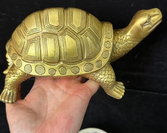 Grandes estatuas de tortugas de latón chapadas en oro para decoración de jardín, figura de tortuga, animal de la riqueza, pisapapeles, juguete, regalos, mascota de té c06