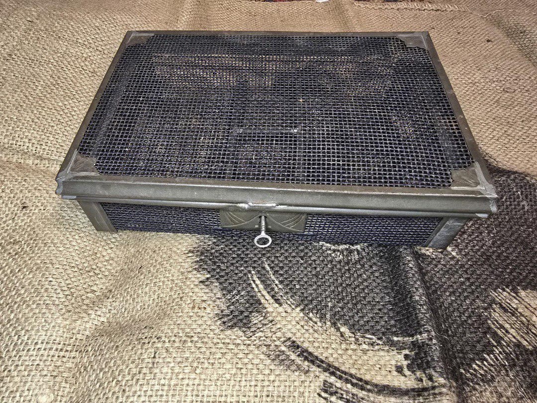 Antique Metal Cash Box With Key, Lockable Jewelry Box | Industrial ...