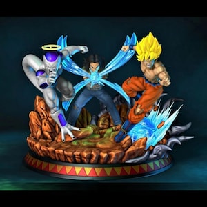 Golden-Haired Warrior STL Model | Power-Up Anime Fighter 3D Print Statue for Collectors & Hobbyists