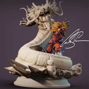 Orange Gi Fighter STL | Energy Aura Battle Figure, 3D Printable Anime Fighter Model, Martial Arts, Cyberpunk Gaming Accessory