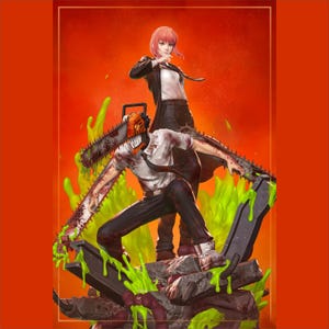 Chainsaw Man Makima & Denji STL Model for Resin 3D Printing - High Quality Diorama Figure DIY Kit