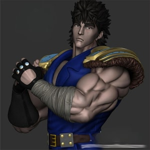Hokuto no Ken STL Model for 3D Printing - Detailed Kenshiro Figure, Collector Quality, High Resolution Printable File for Hobbyists