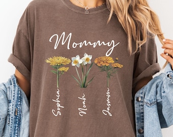 Custom Birth Flower Grandma Shirt, Personalized Mother's Day Gift
