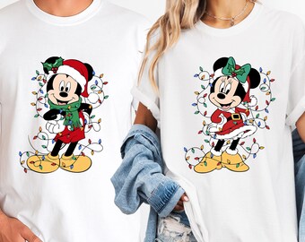 Mickey and Minnie Christmas Shirt, Disney Couples Matching Tee