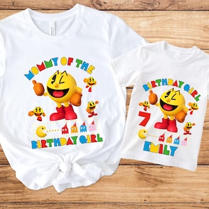 Personalized Video Game Birthday Shirt, Pacman Family Shirt, Pacman Birthday Shirt, Gaming Shirt, Pacman tshirt