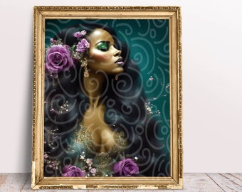 Black Art, Digital Art, Home Décor, Wall Art, Greeting Cards, Sublimation Design, AI Art, Limited Edition, Commercial Use