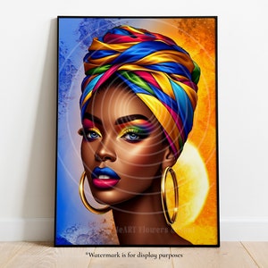 Vibrant Essence-Limited Edition Digital Portrait Art Print Instant Download Printable Wall Art-Greeting Cards, Commercial Use image 1