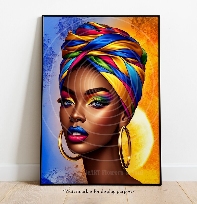 Vibrant Essence-Limited Edition Digital Portrait Art Print Instant Download Printable Wall Art-Greeting Cards, Commercial Use image 1